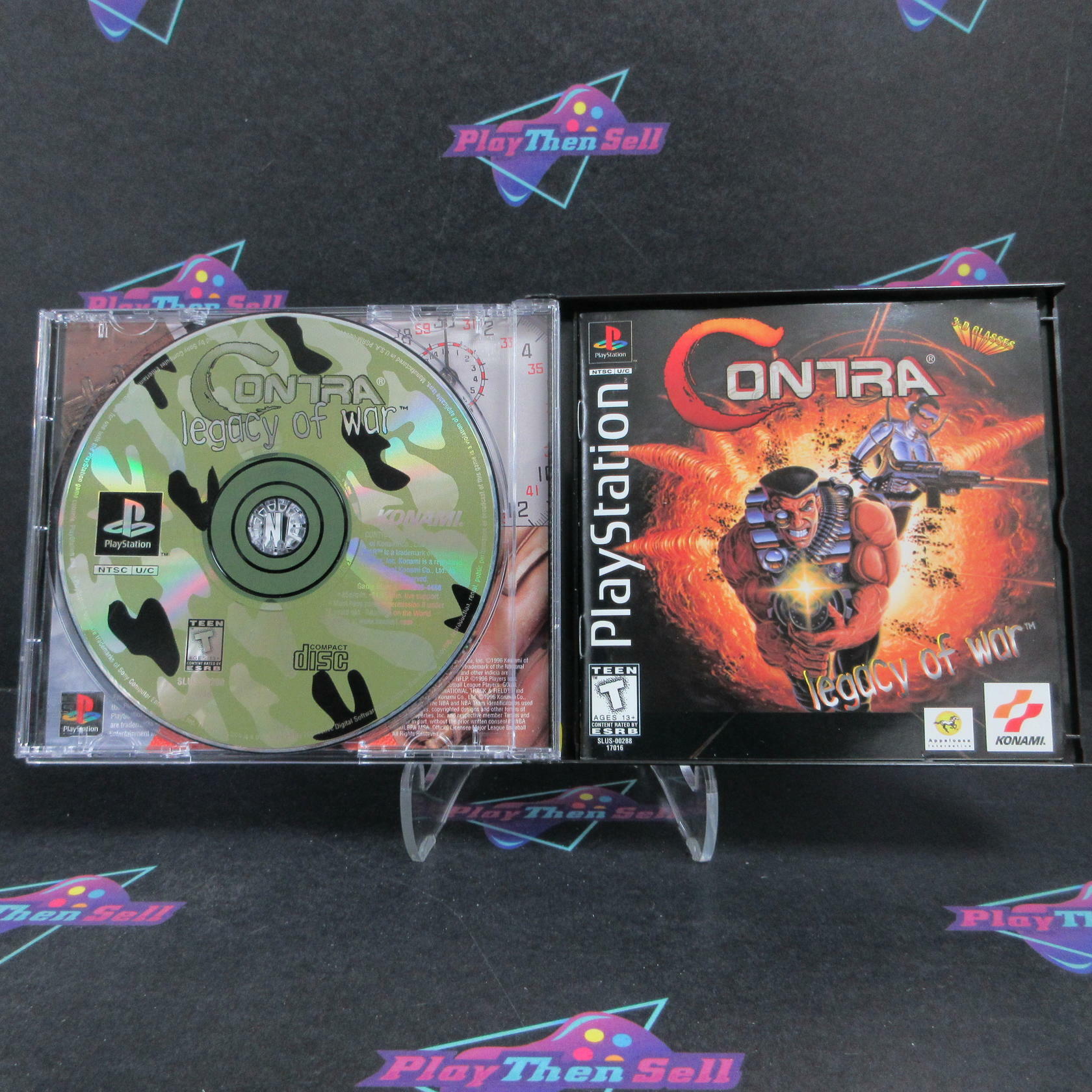 Contra Legacy of War PS1 PlayStation 1 + 3D Glasses Complete - Refurbished