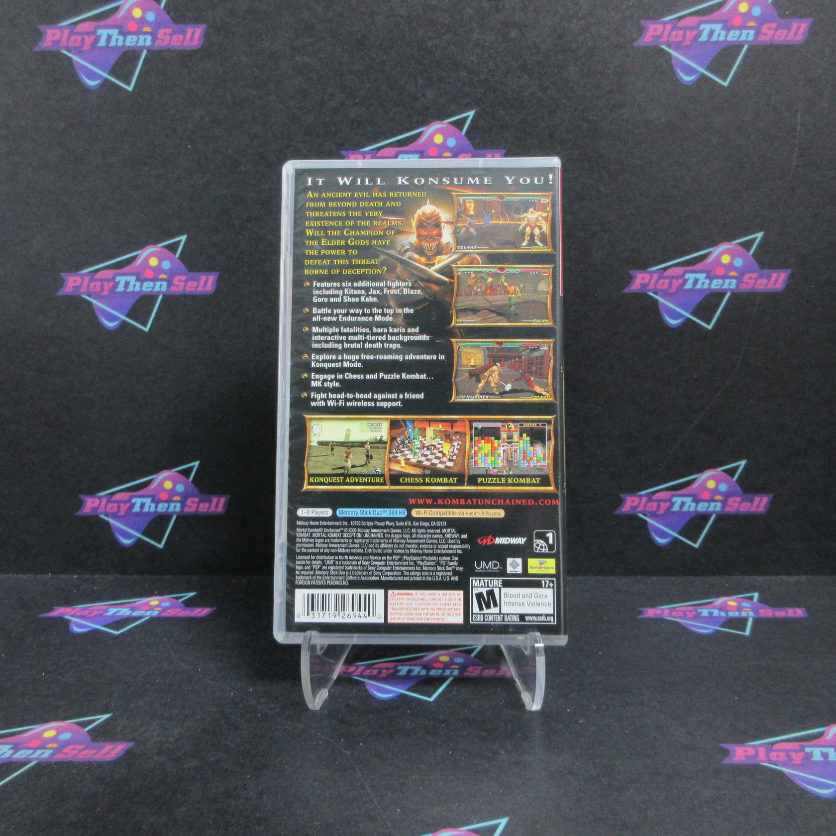 Mortal Kombat Unchained Sony PSP GH Complete - Refurbished