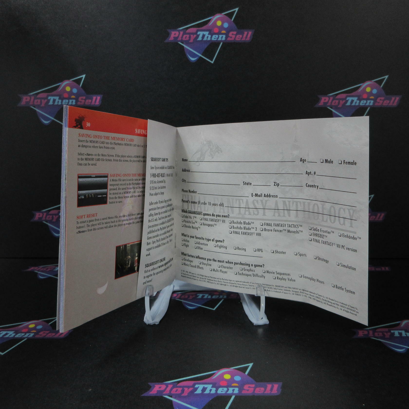 Final Fantasy Anthology Collector's Package PS1 + CD / Reg Card CIB - Refurbished