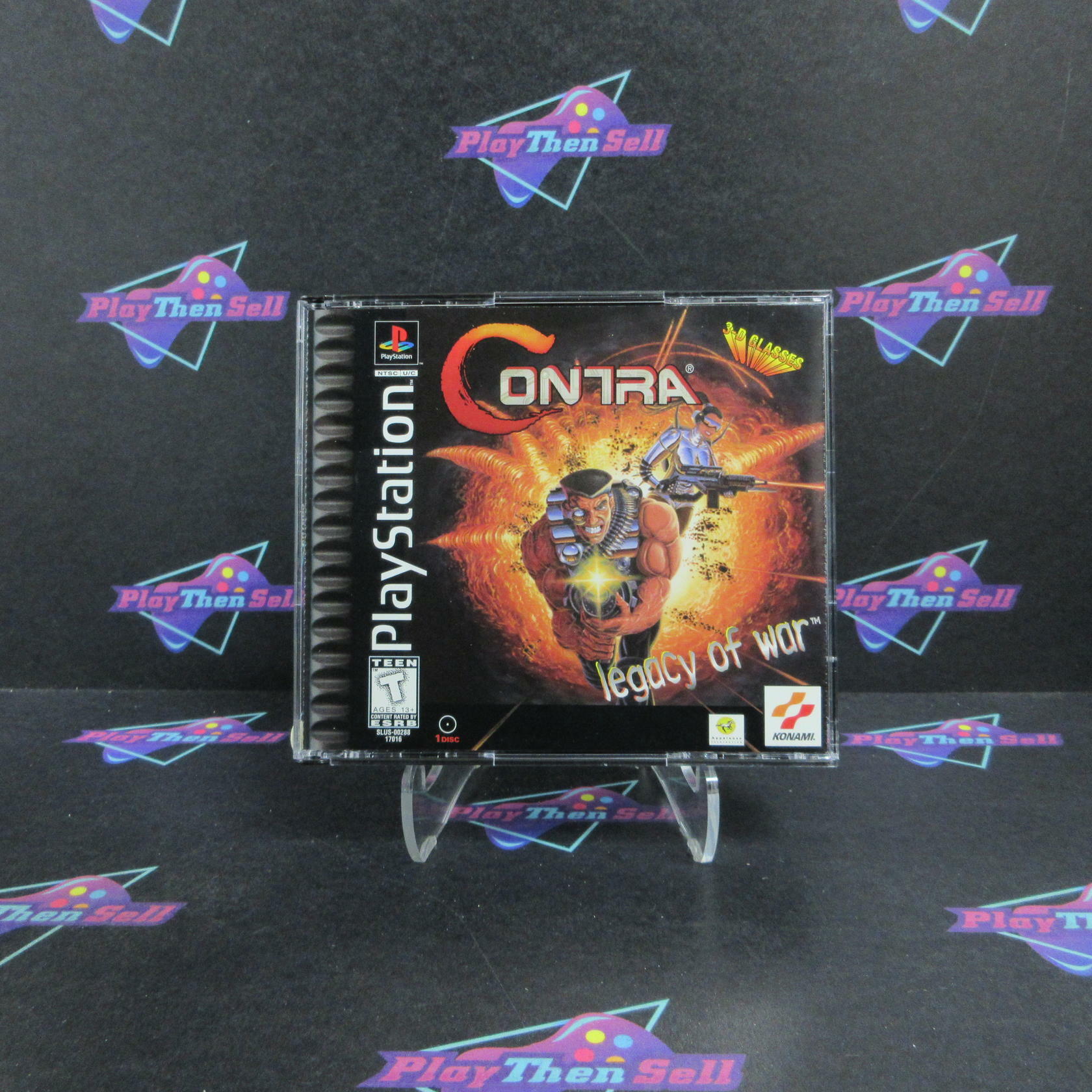 Contra Legacy of War PS1 PlayStation 1 + 3D Glasses Complete - Refurbished