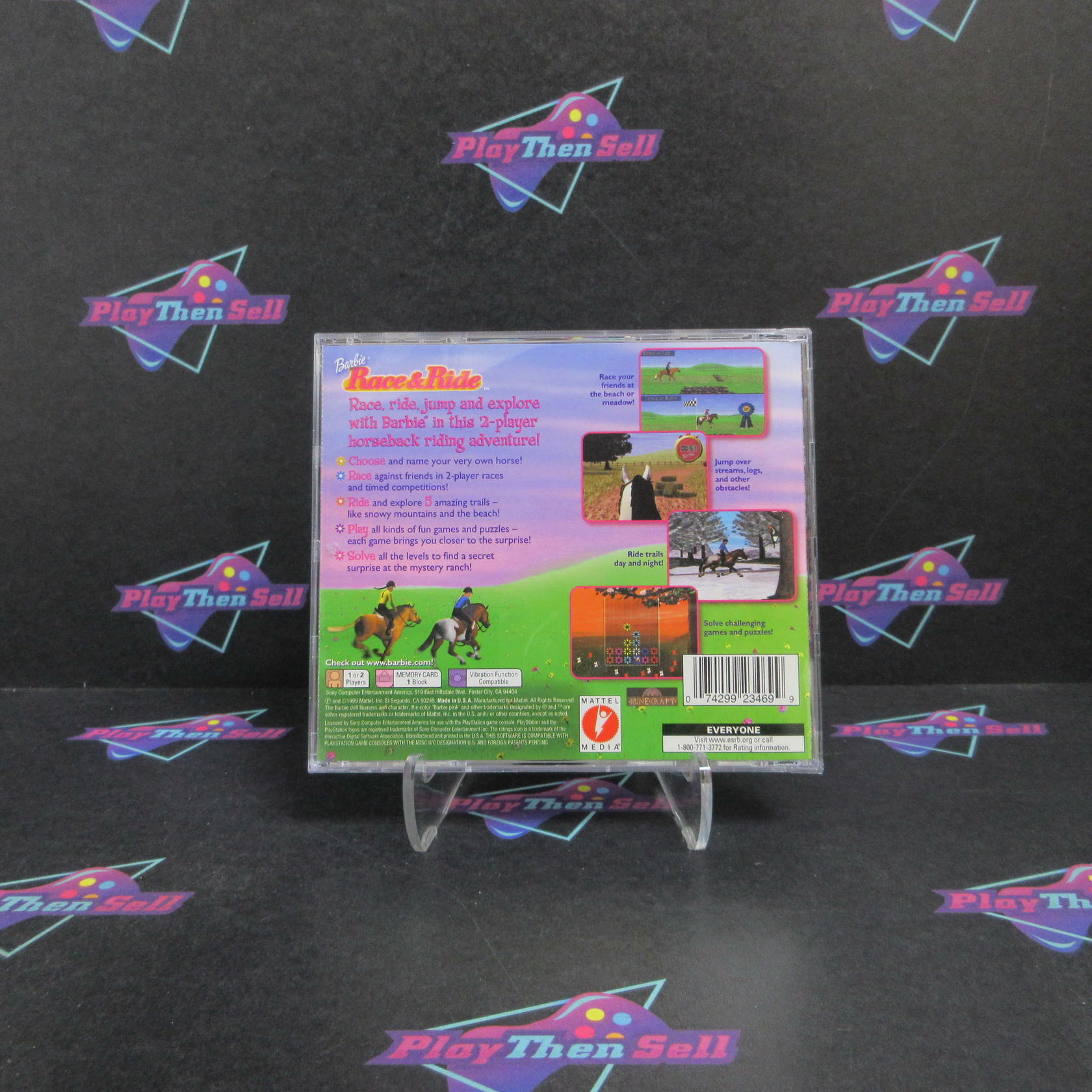 Barbie Race and Ride PS1 PlayStation 1 + Reg Card Complete - Refurbished