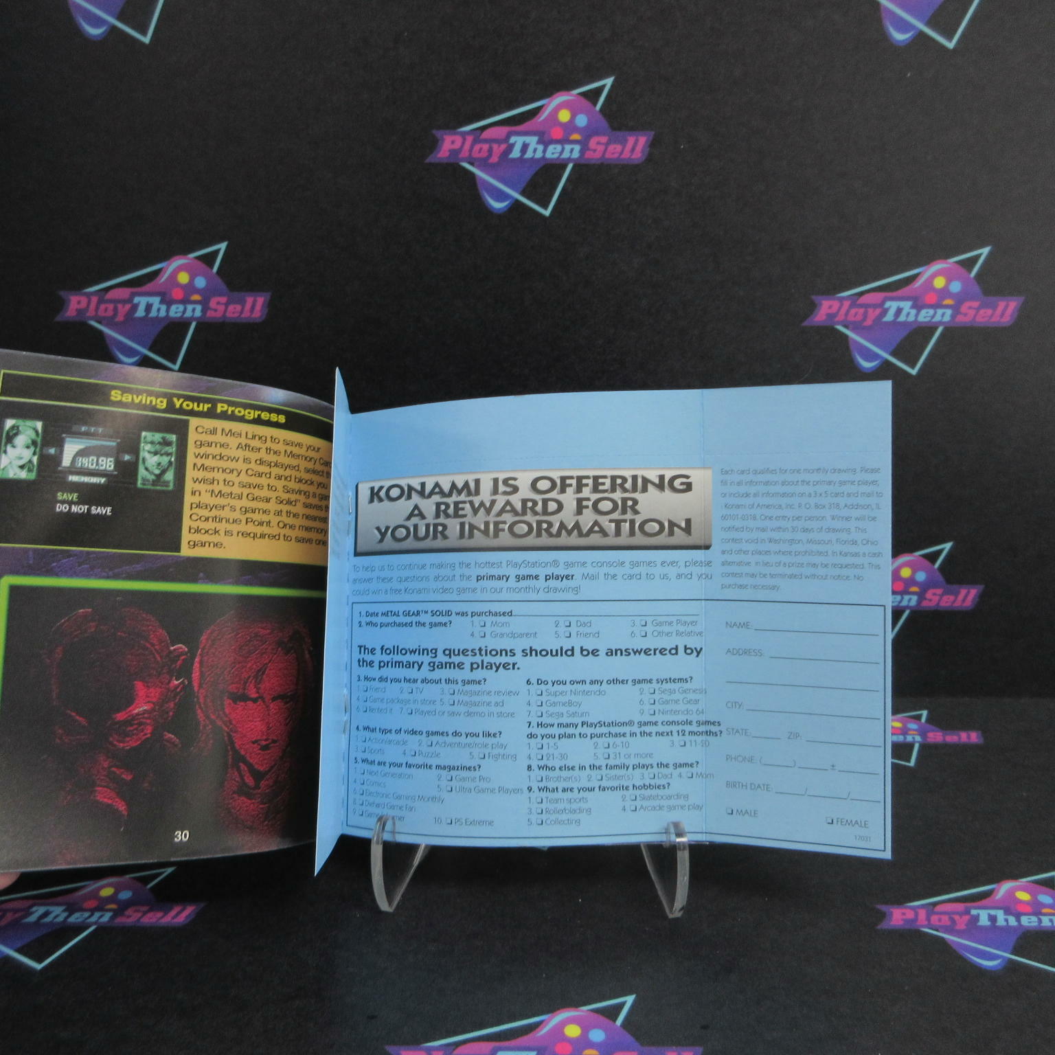 Metal Gear Solid PS1 PlayStation 1 GH + Reg Card Complete - Refurbished