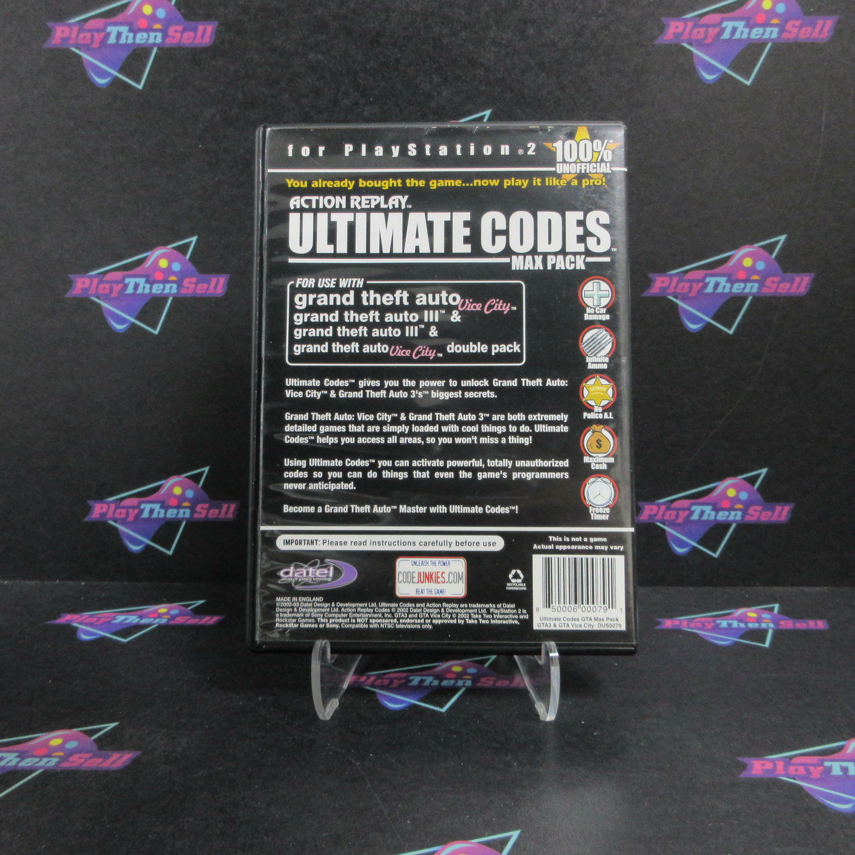 Action Replay Ultimate Codes Max Pack PS2 PlayStation 2 - Good