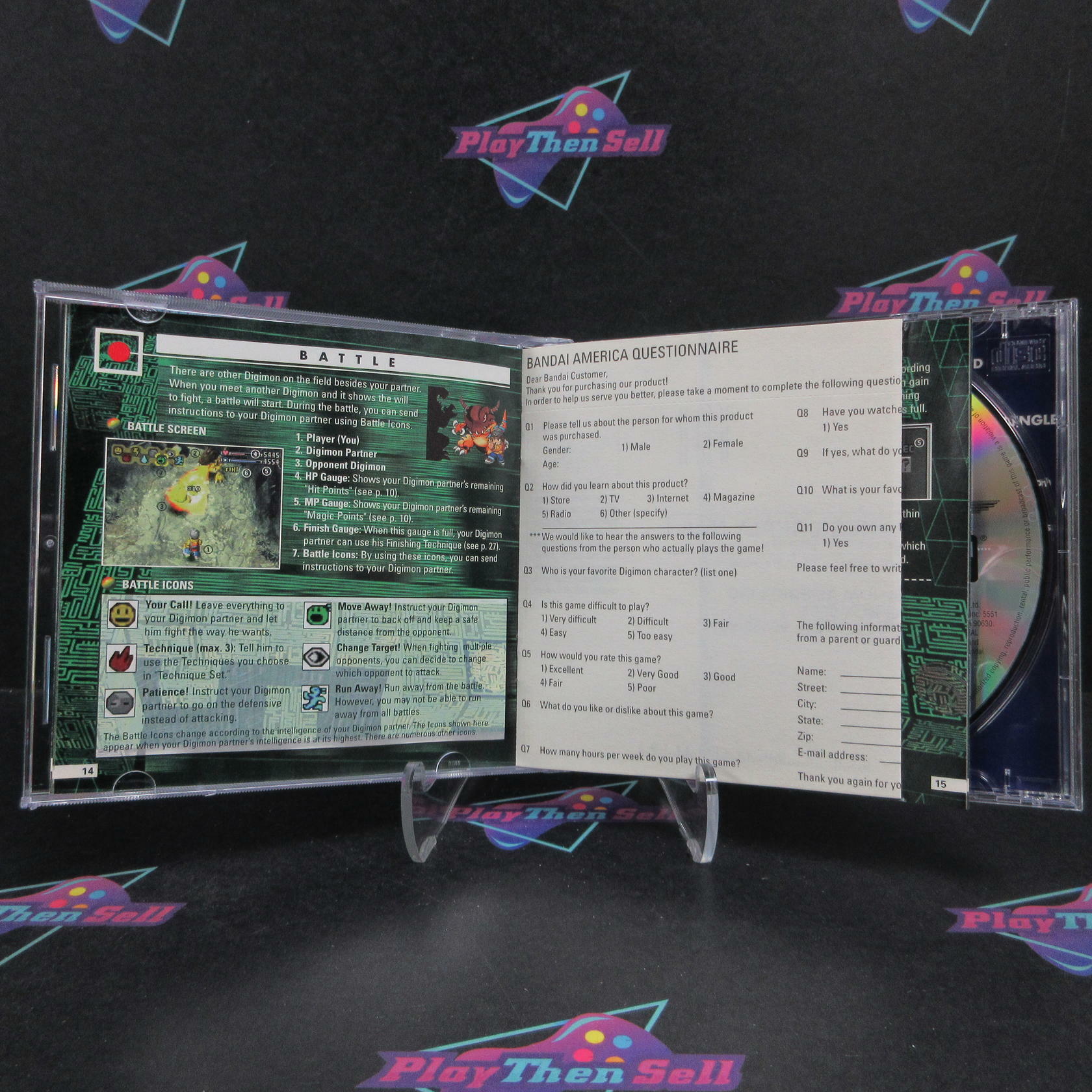 Digimon World PS1 PlayStation 1 + Reg Card Complete - Very Good