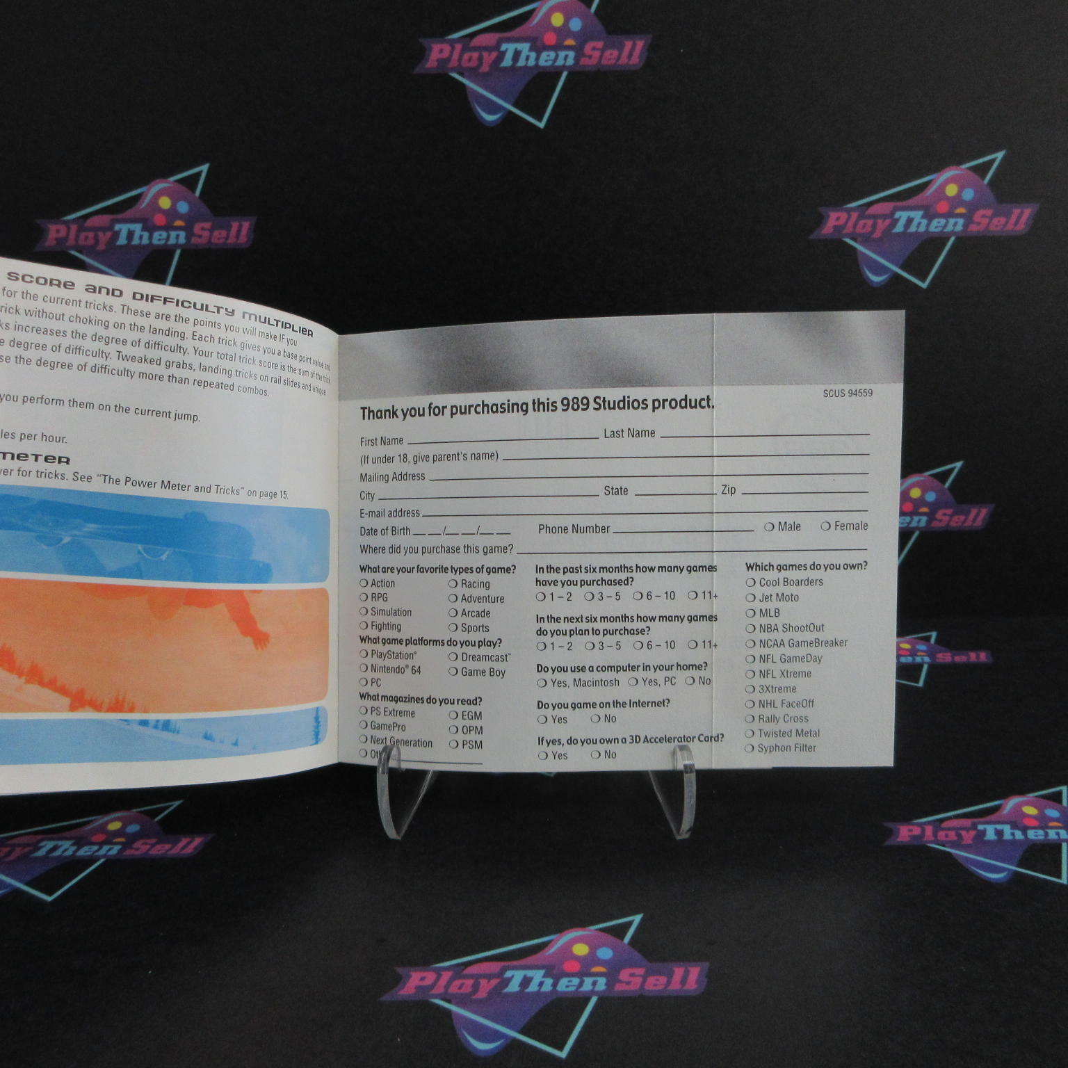 Cool Boarders 4 PS1 PlayStation 1 + Reg Card Complete - Very Good