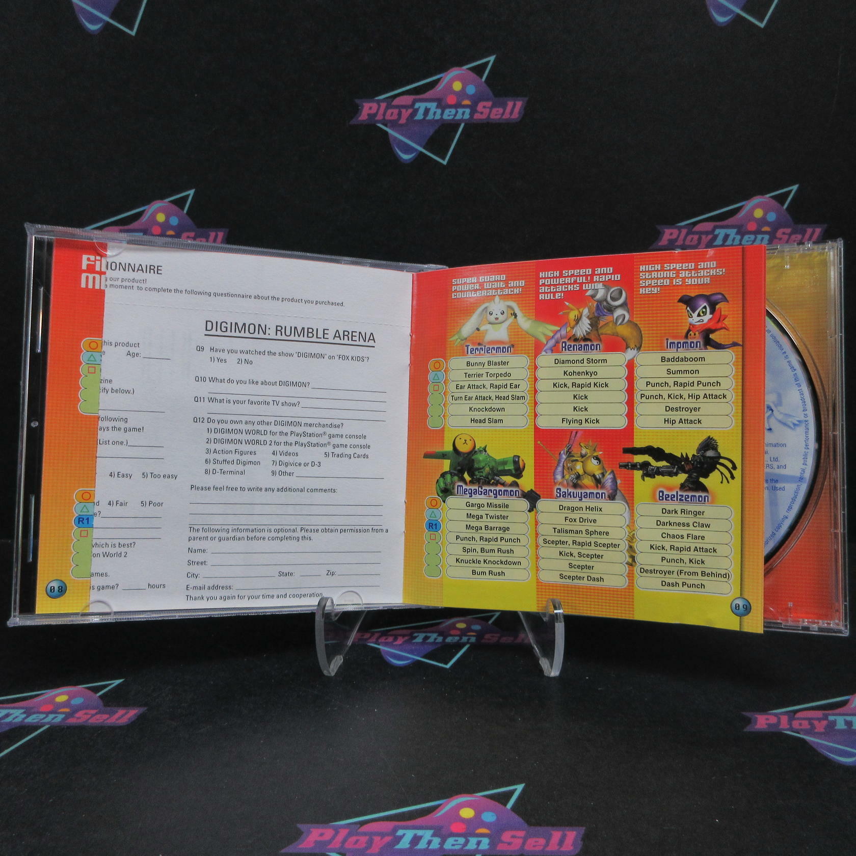 Digimon Rumble Arena PS1 PlayStation 1 + Reg Card Complete - Very Good