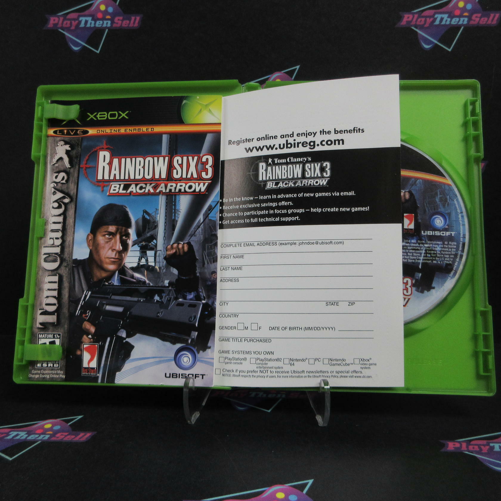 Rainbow Six 3 Black Arrow Xbox + Reg Card Complete - Very Good