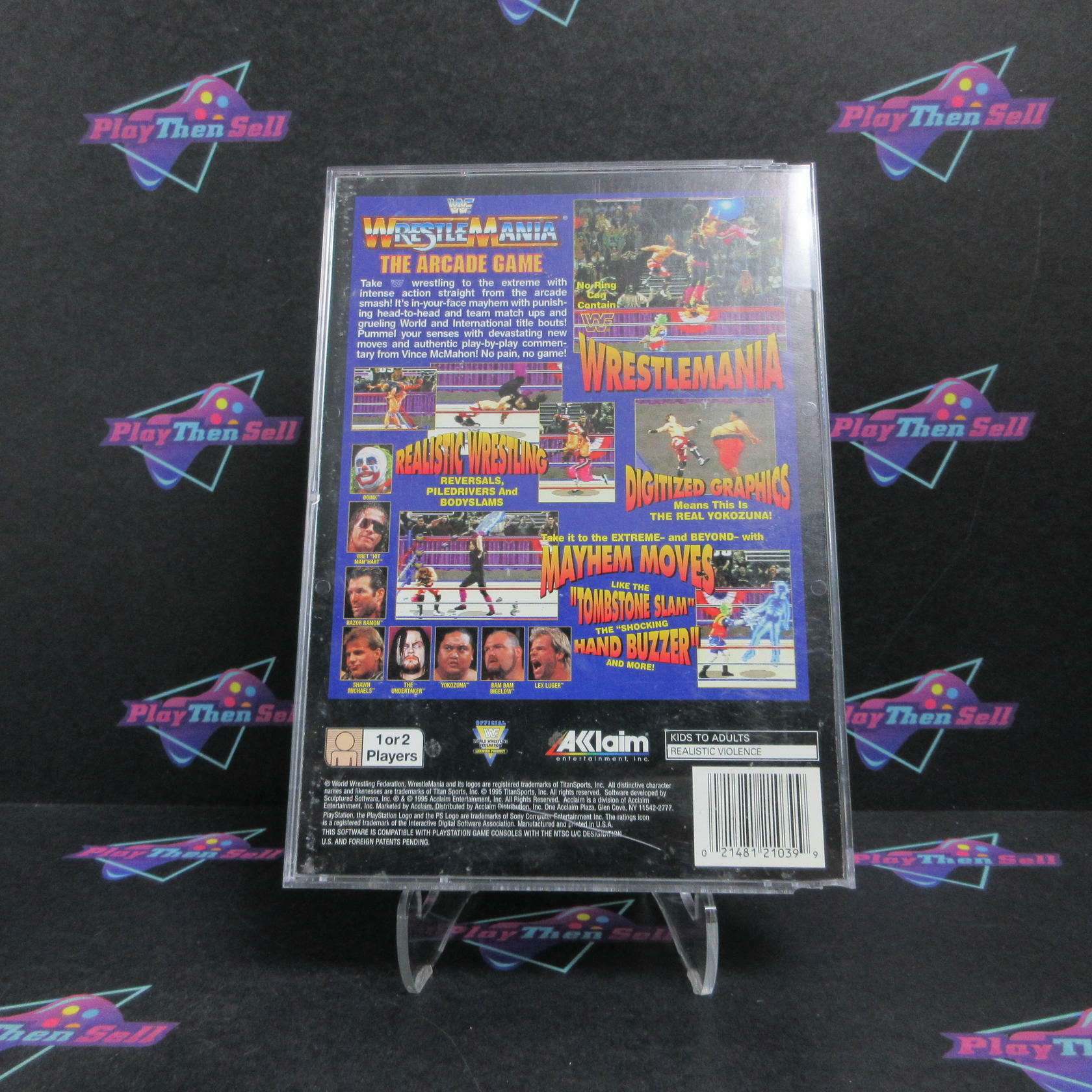WWF Wrestlemania The Arcade Game Long Box PS1 + Reg Card Complete - Very Good