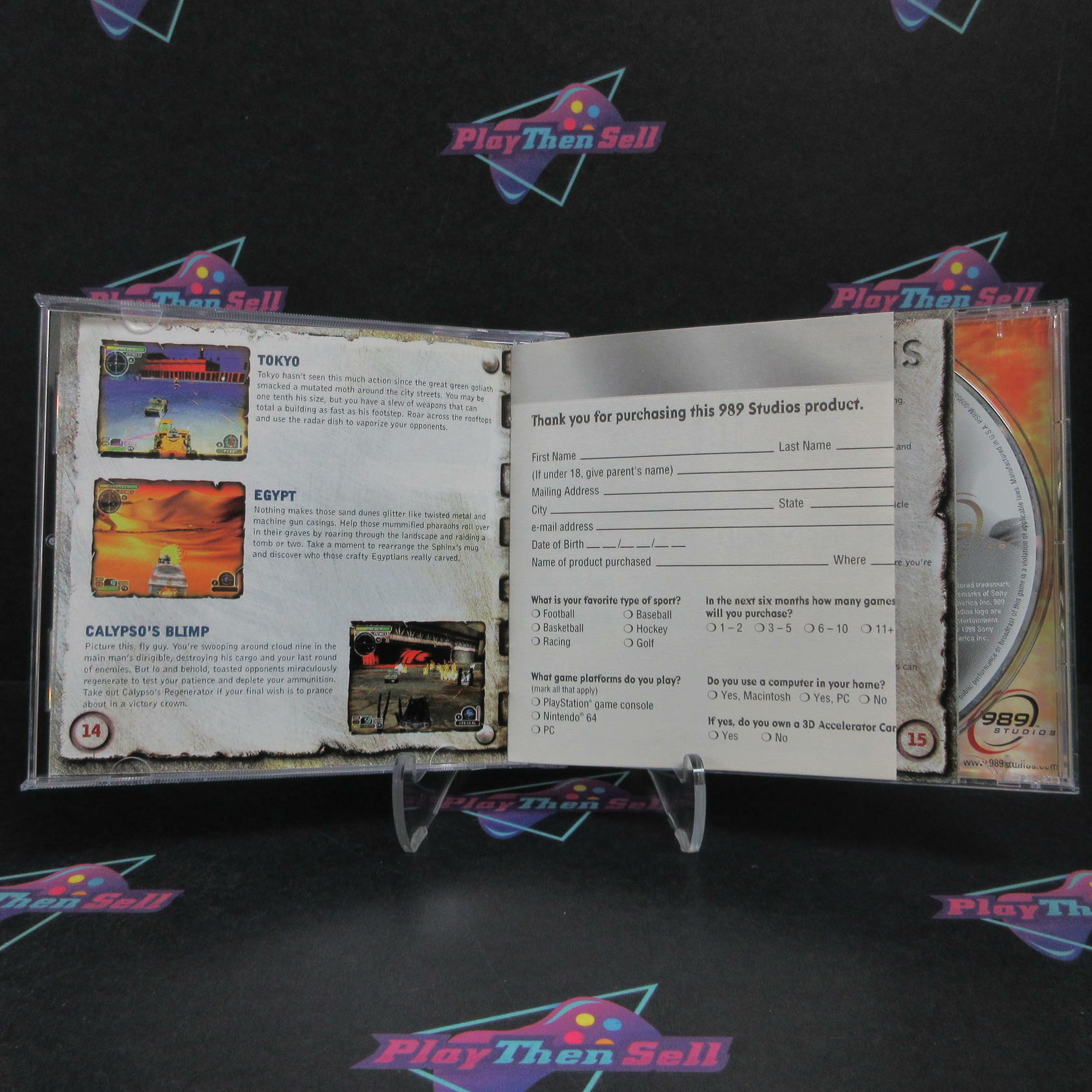 Twisted Metal III PS1 PlayStation 1 + Reg Card Complete - Very Good