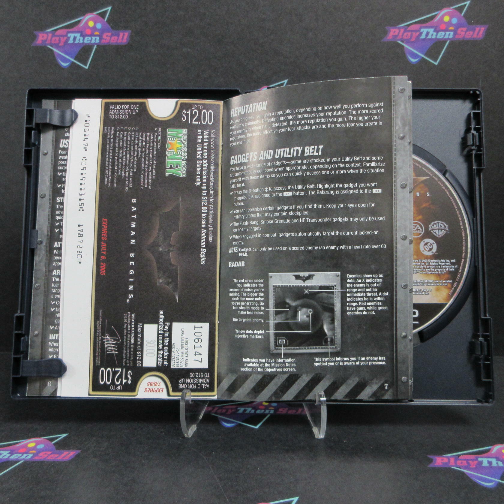 Batman Begins PS2 PlayStation 2 + Movie Ticket Complete - Very Good