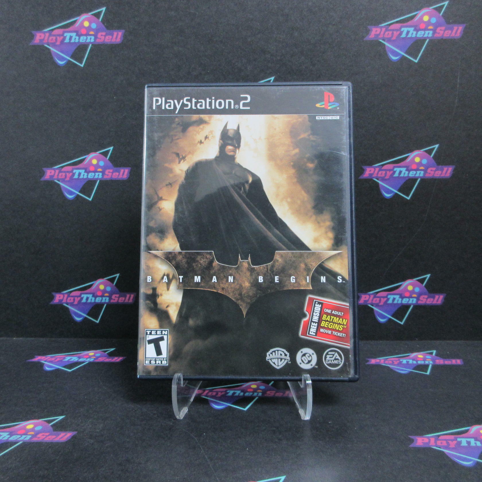Batman Begins PS2 PlayStation 2 + Movie Ticket Complete - Very Good