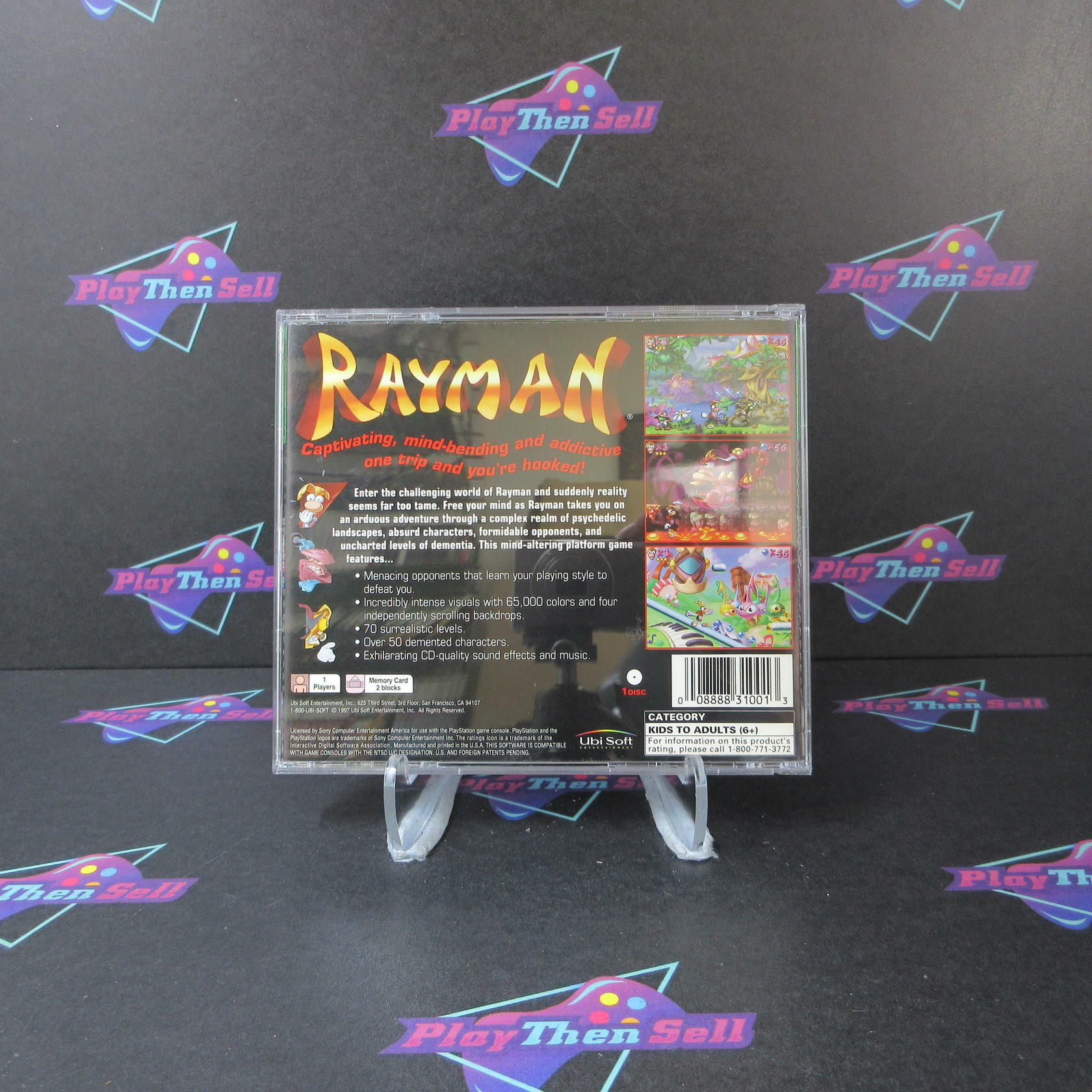 Rayman PS1 PlayStation 1 GH + Reg Card Complete - Very Good