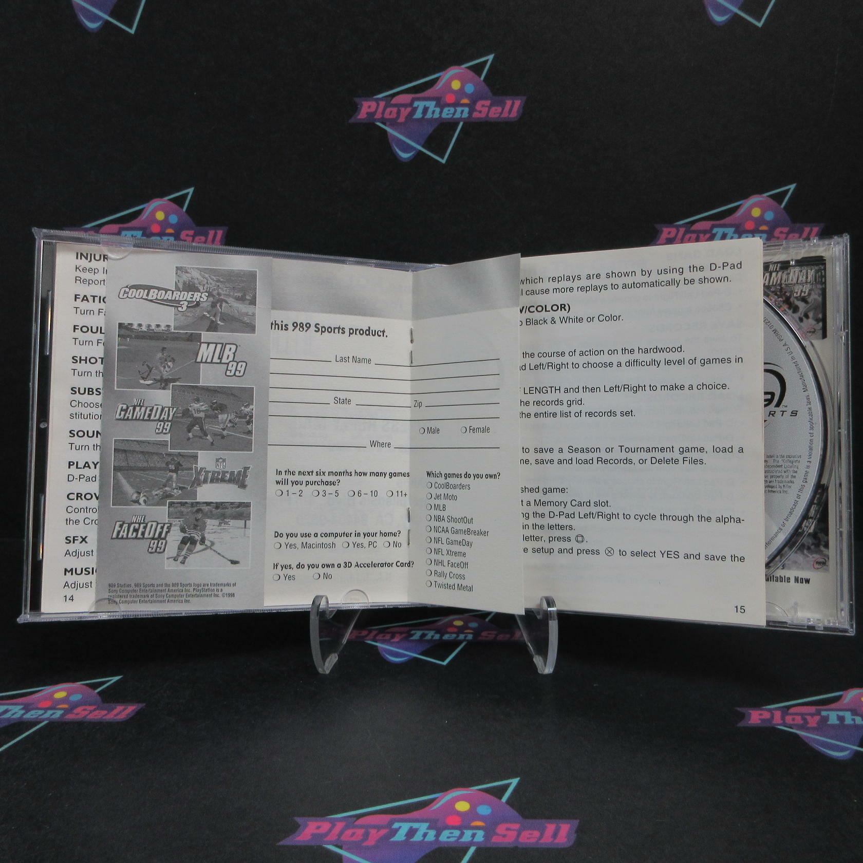 NCAA Final Four 99 PS1 PlayStation 1 + Reg Card Complete - Very Good