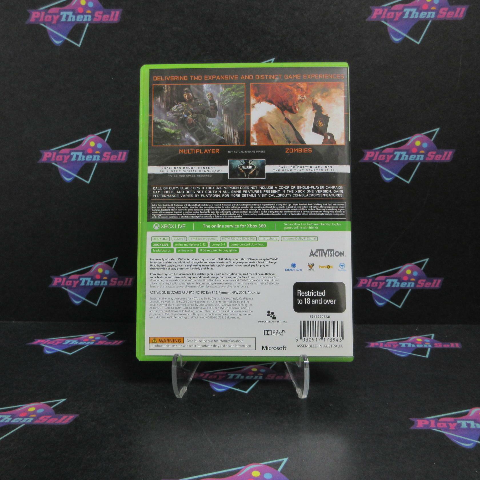 Call of Duty Black Ops III + Zombies Xbox 360 PAL Region Locked - Refurbished