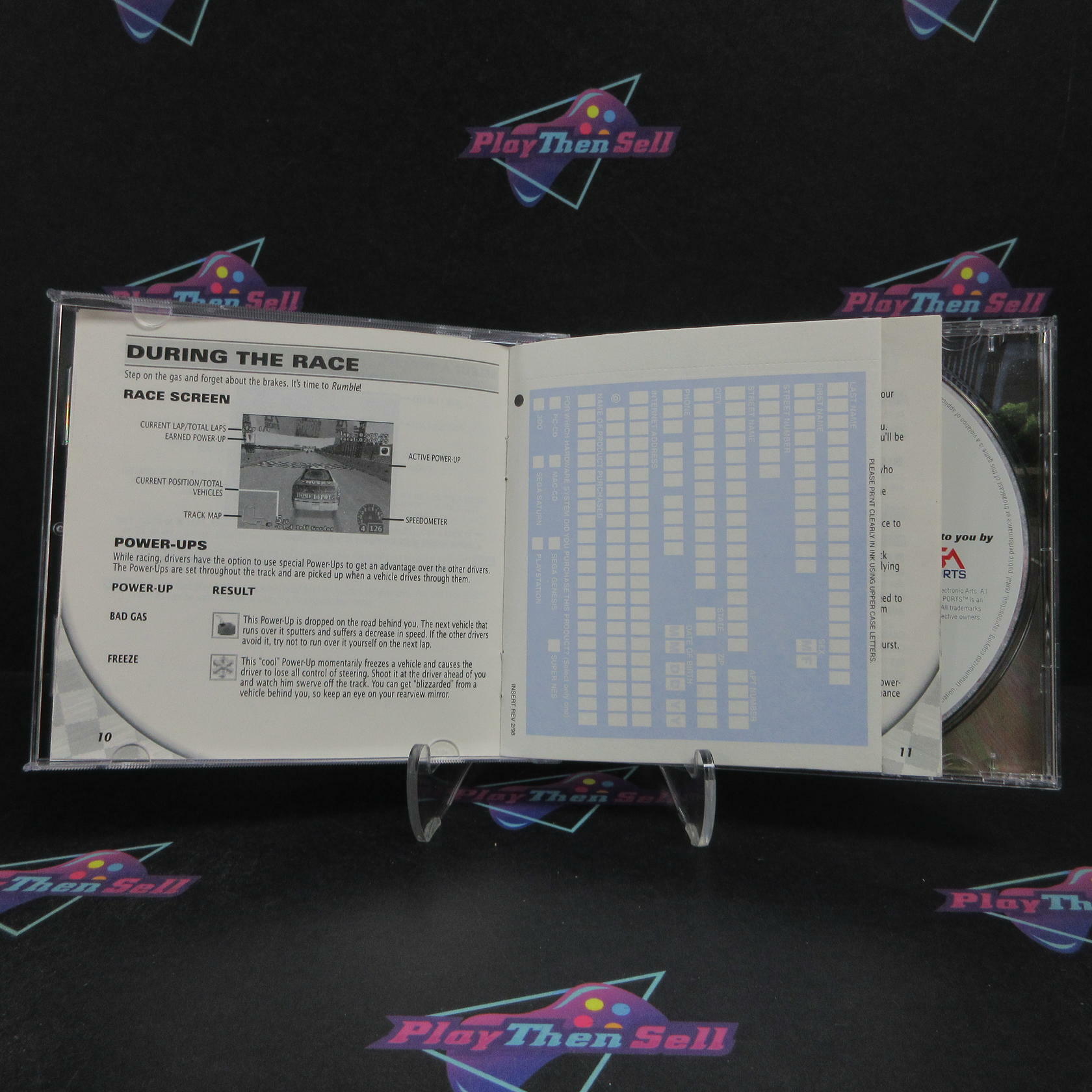 NASCAR Rumble PS1 PlayStation 1 + Reg Card Complete - Very Good