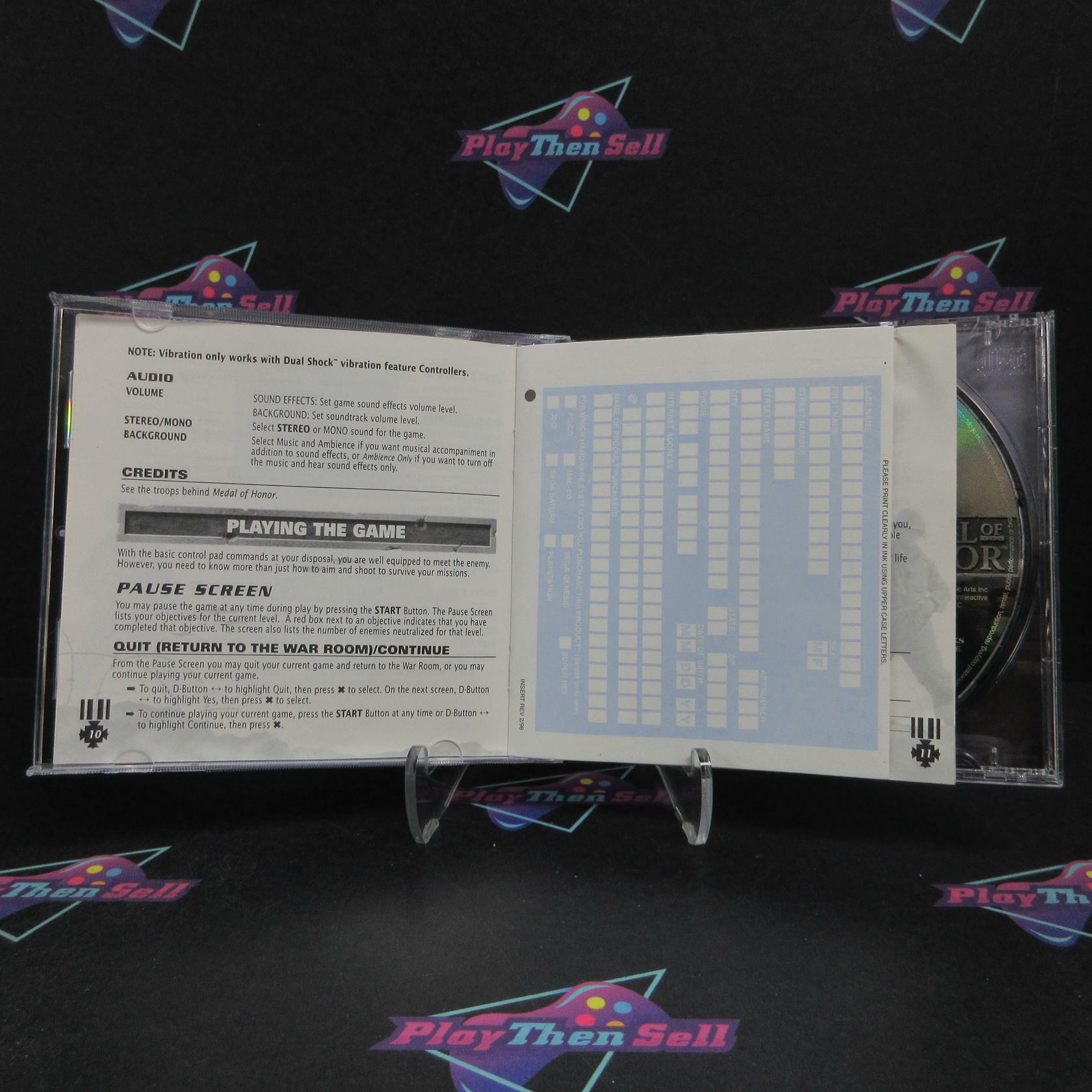 Medal Of Honor PS1 PlayStation 1 GH + Reg Card Complete - Very Good