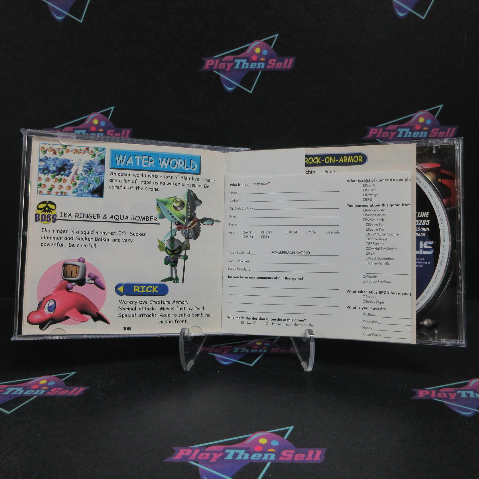 Bomberman World PS1 PlayStation 1 + Reg Card Complete - Very Good