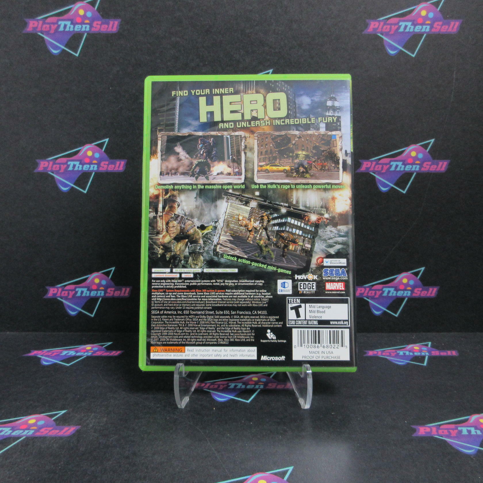 The Incredible Hulk Xbox 360 Complete - Excellent