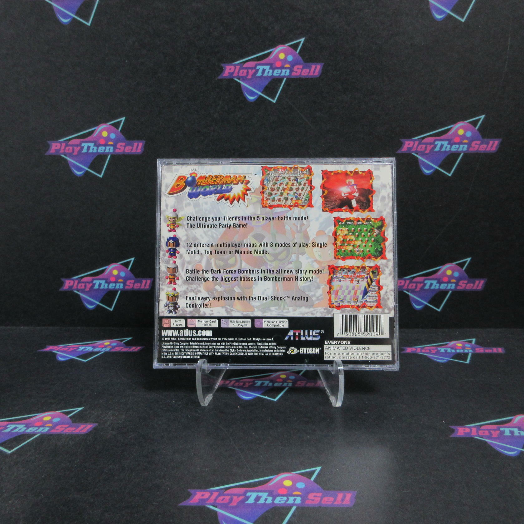 Bomberman World PS1 PlayStation 1 + Reg Card Complete - Very Good