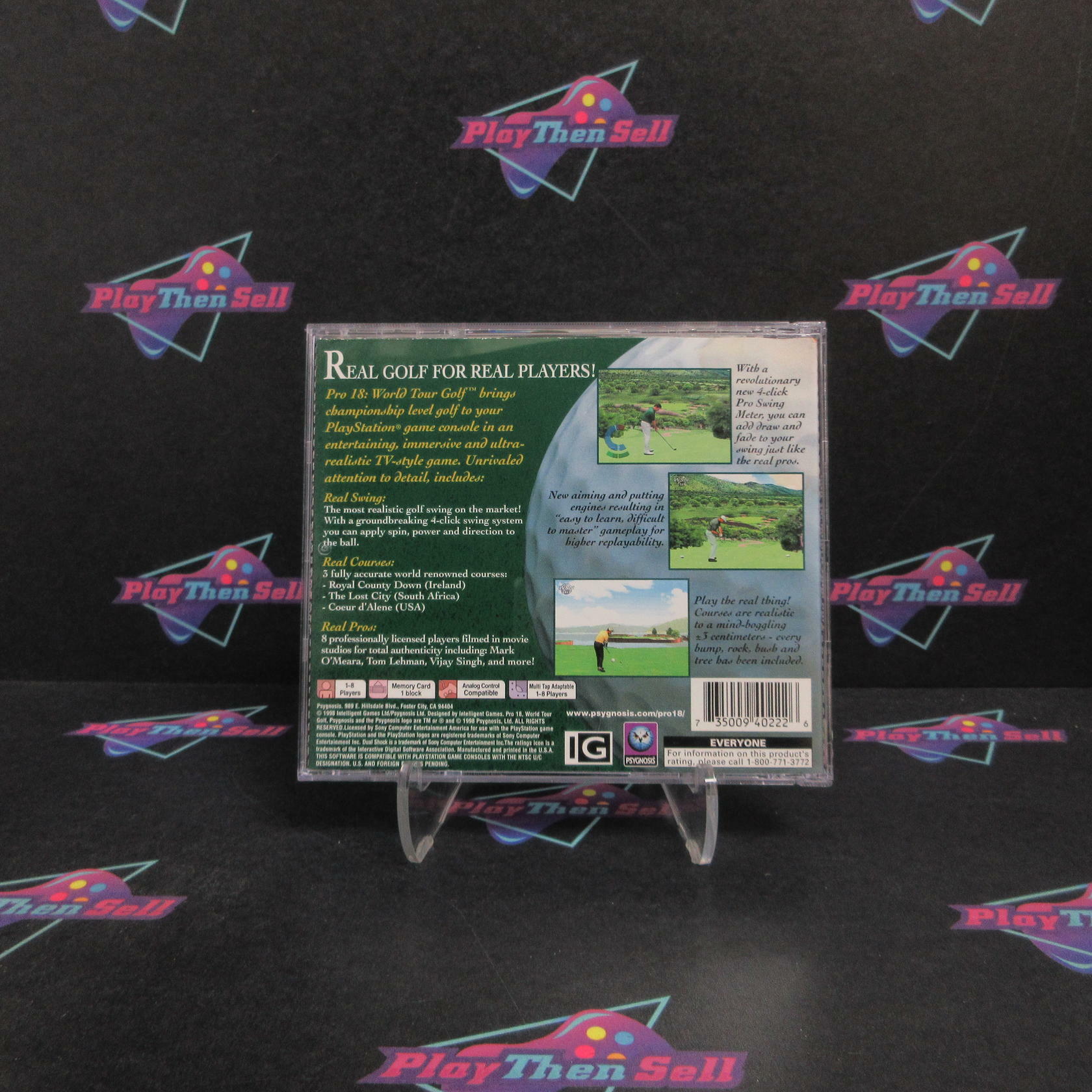 Pro 18 World Tour Golf PS1 PlayStation 1 + Reg Card Complete - Very Good