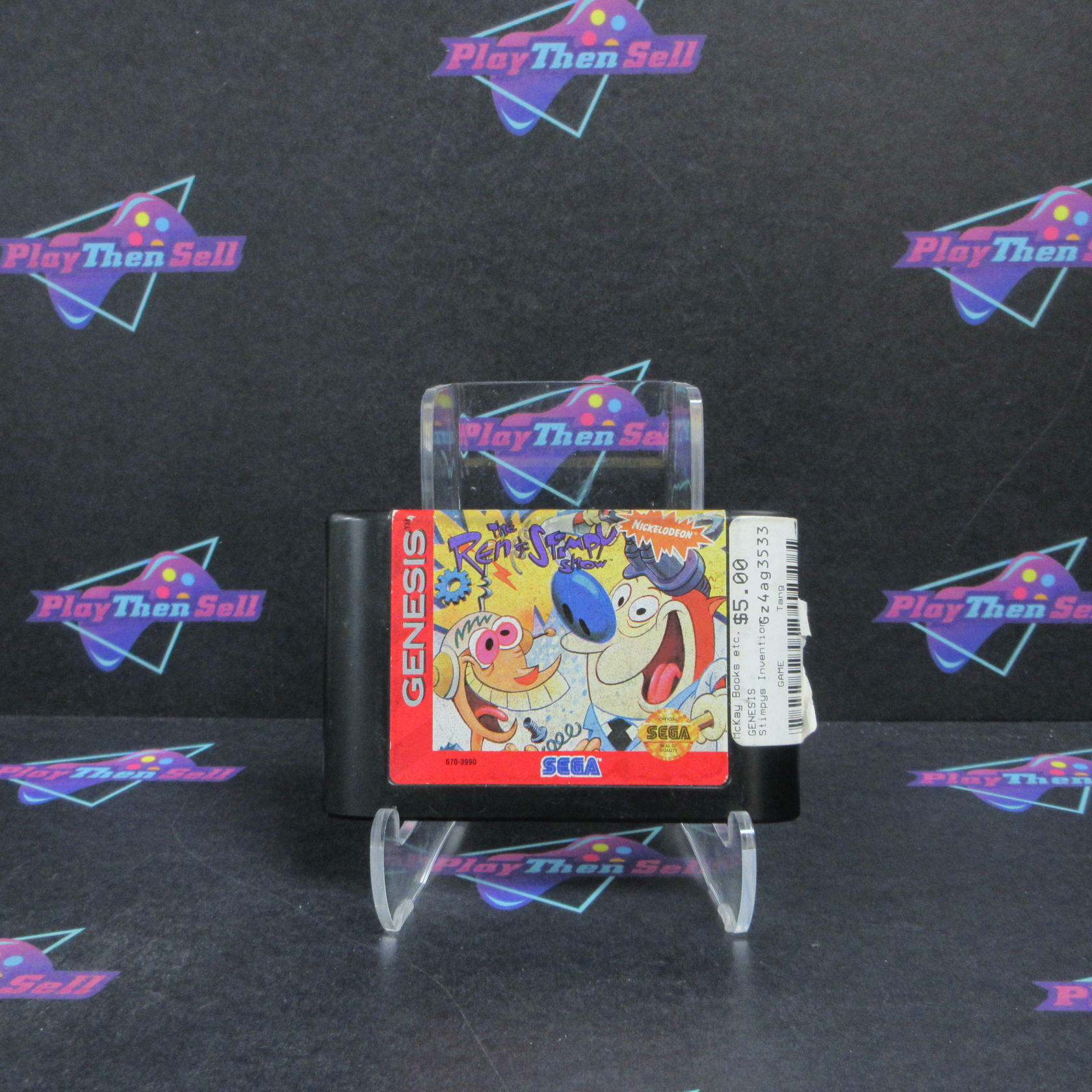 Ren & Stimpy Stimpy's Invention Sega Genesis Cartridge / Tested - Very Good
