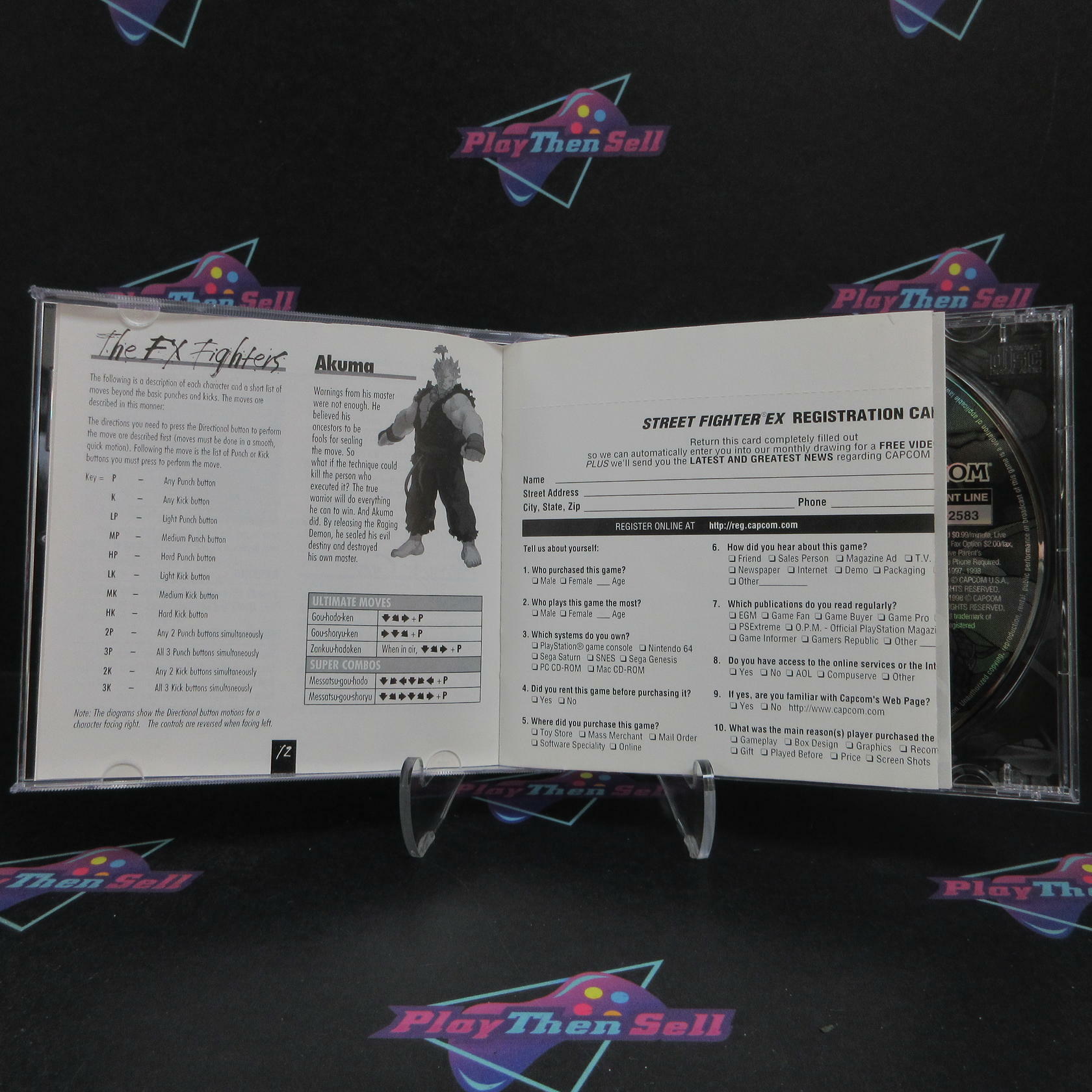 Street Fighter EX Plus Alpha PS1 PlayStation 1 + Reg Card Complete - Refurbished