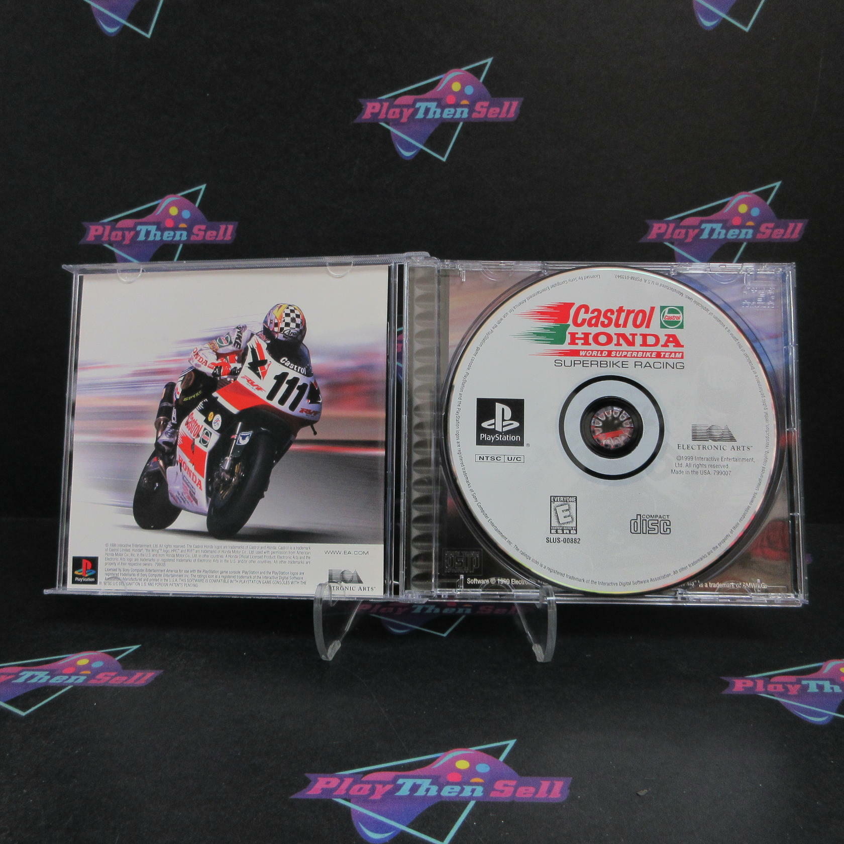 Castrol Honda SuperBike Racing PS1 PlayStation 1 + Reg Card Complete - Refurbished