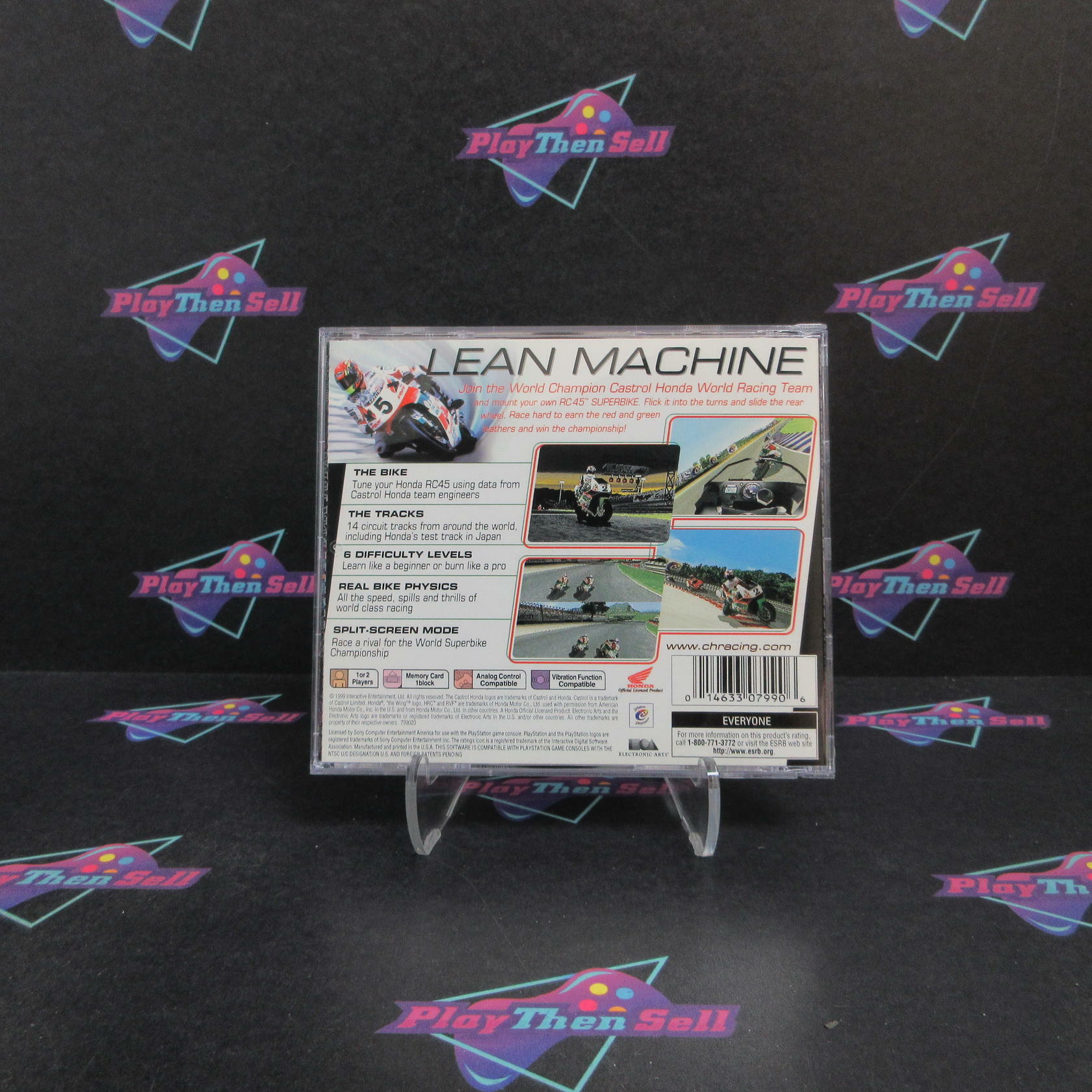 Castrol Honda SuperBike Racing PS1 PlayStation 1 + Reg Card Complete - Refurbished