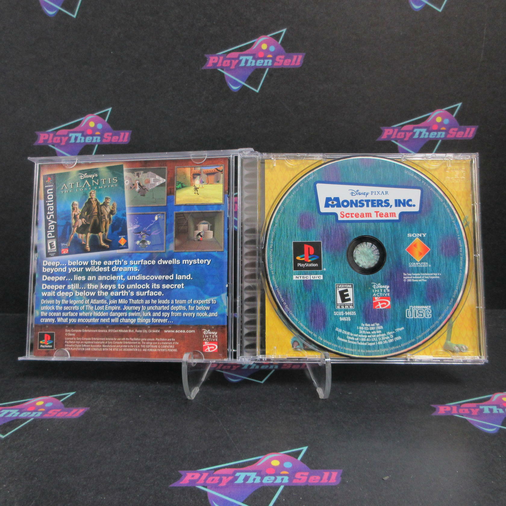 Monsters Inc Scream Team PS1 PlayStation 1 + Reg Card Complete - Refurbished