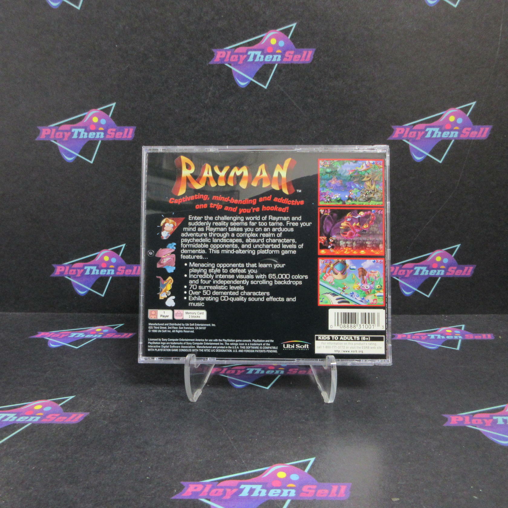 Rayman PS1 PlayStation 1 Black Label Complete - Very Good