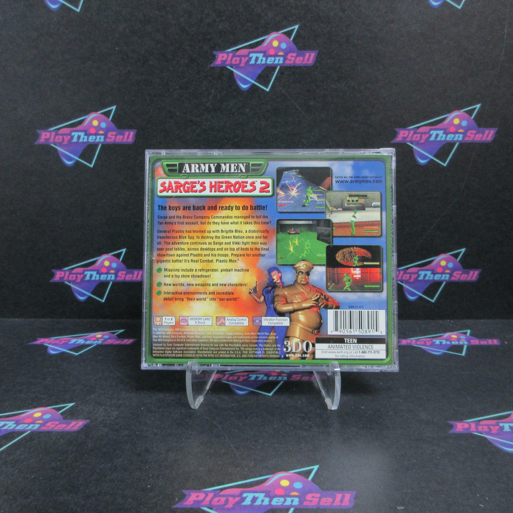 Army Men Sarge's Heroes 2 PS1 PlayStation 1 + Reg Card Complete - Very Good