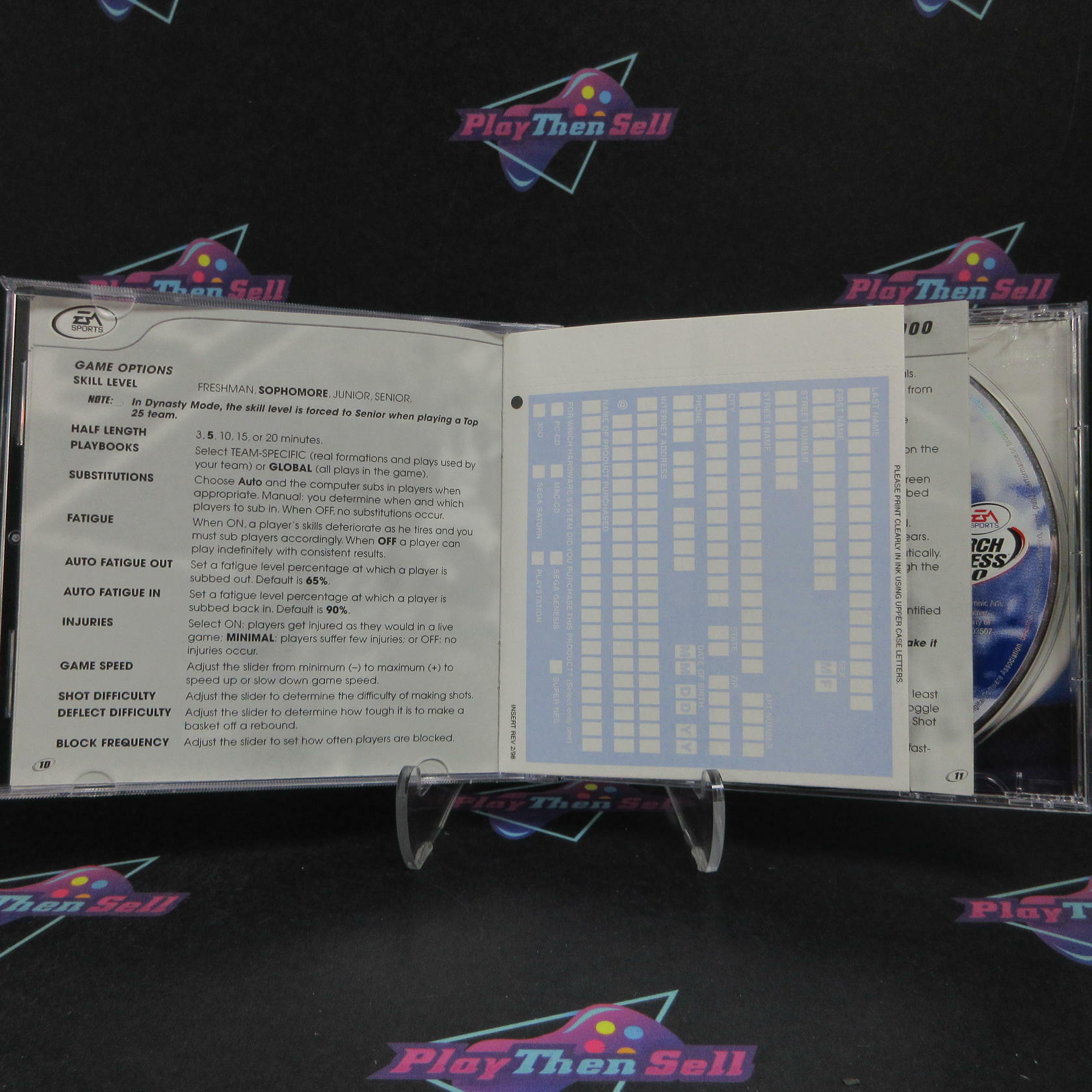 NCAA March Madness 2000 PS1 PlayStation 1 + Reg Card Complete - Very Good