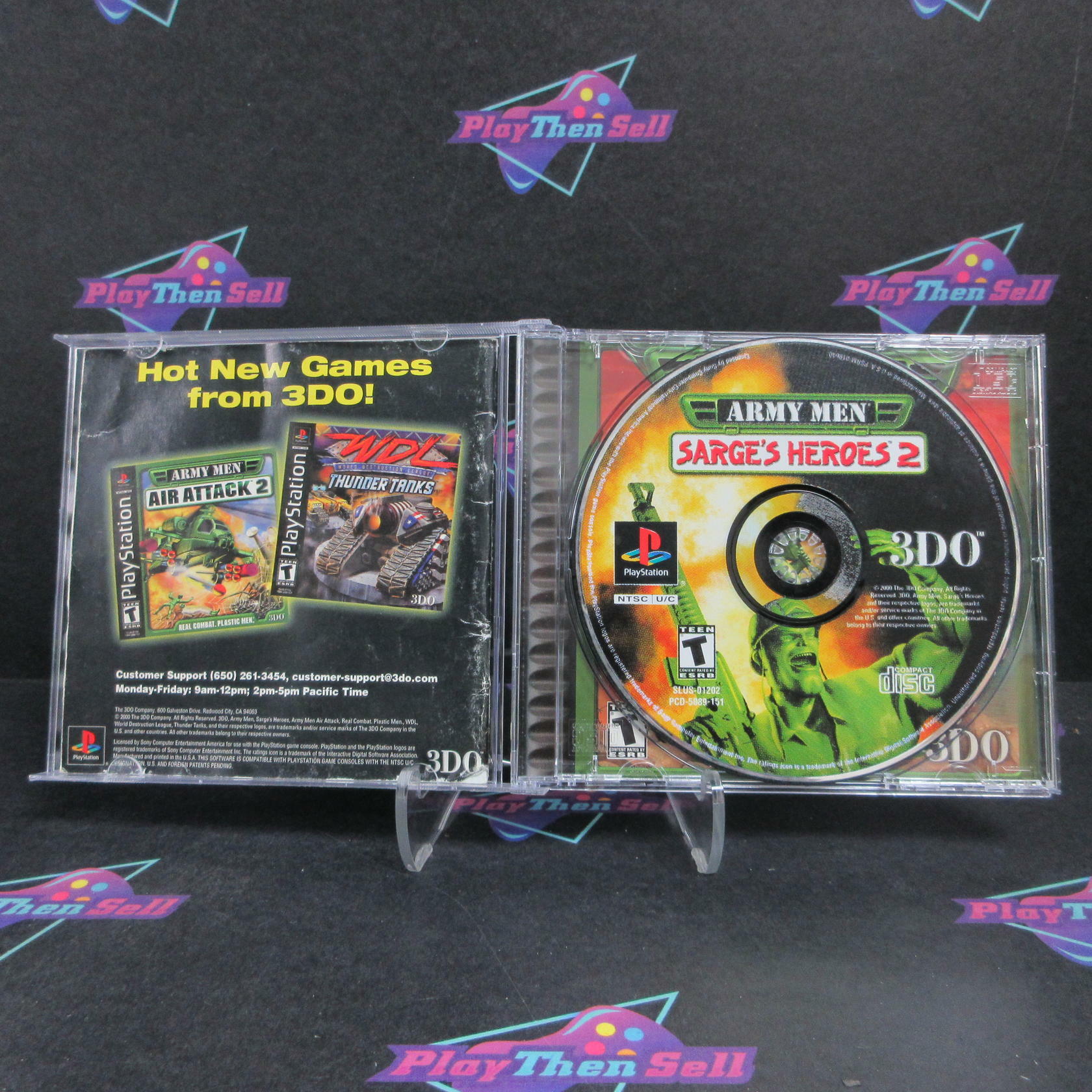 Army Men Sarge's Heroes 2 PS1 PlayStation 1 + Reg Card Complete - Very Good