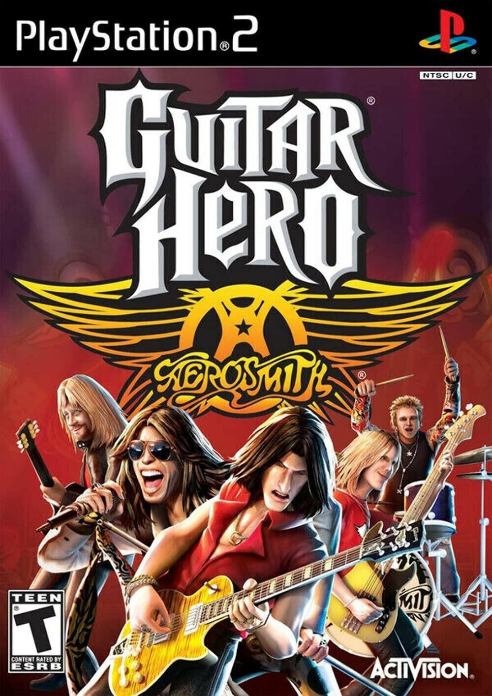 Refurbished Guitar Hero Aerosmith PS2 PlayStation 2 + Tour Book Complete  - 1 .. - Refurbished