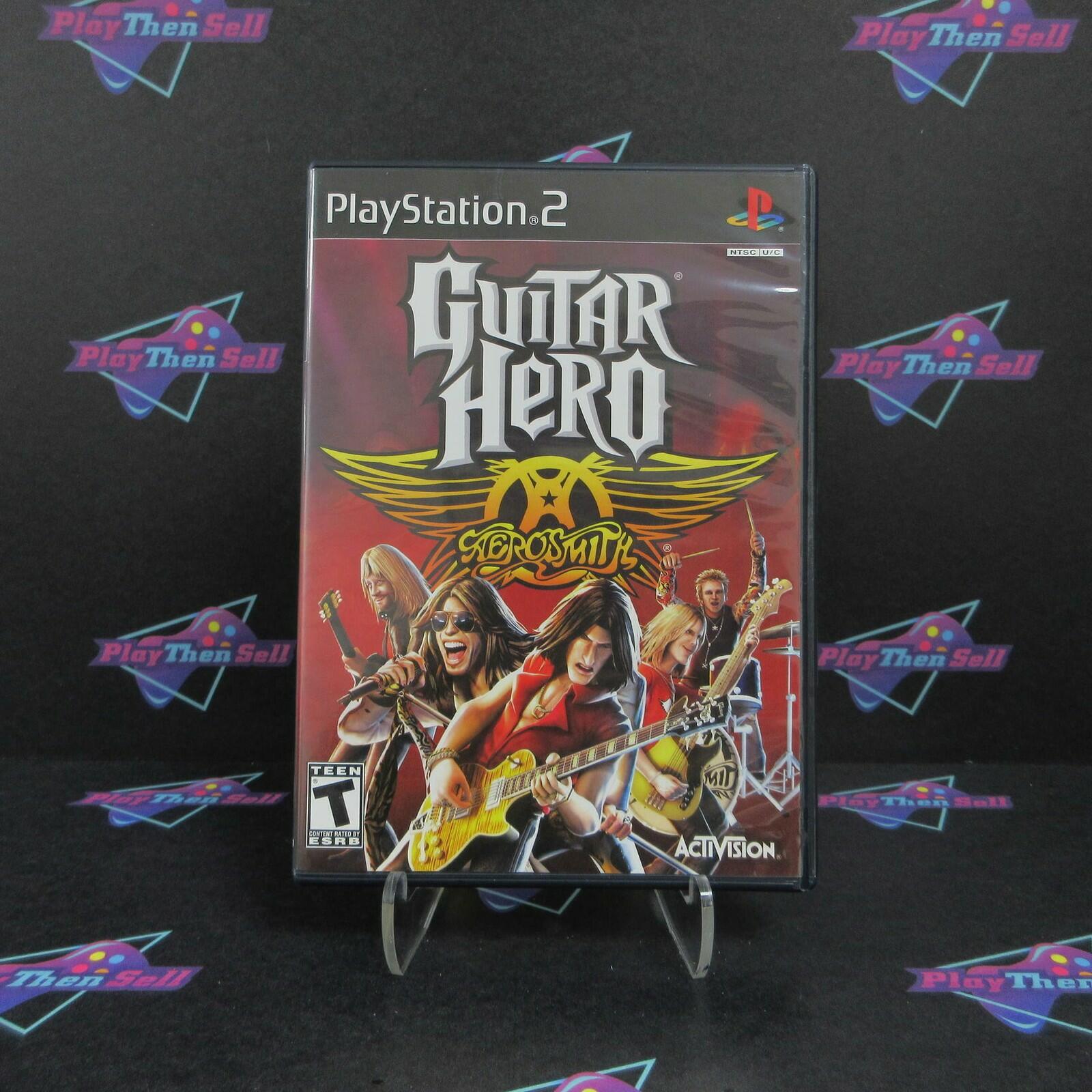 Refurbished Guitar Hero Aerosmith PS2 PlayStation 2 + Tour Book Complete  - 1 .. - Refurbished