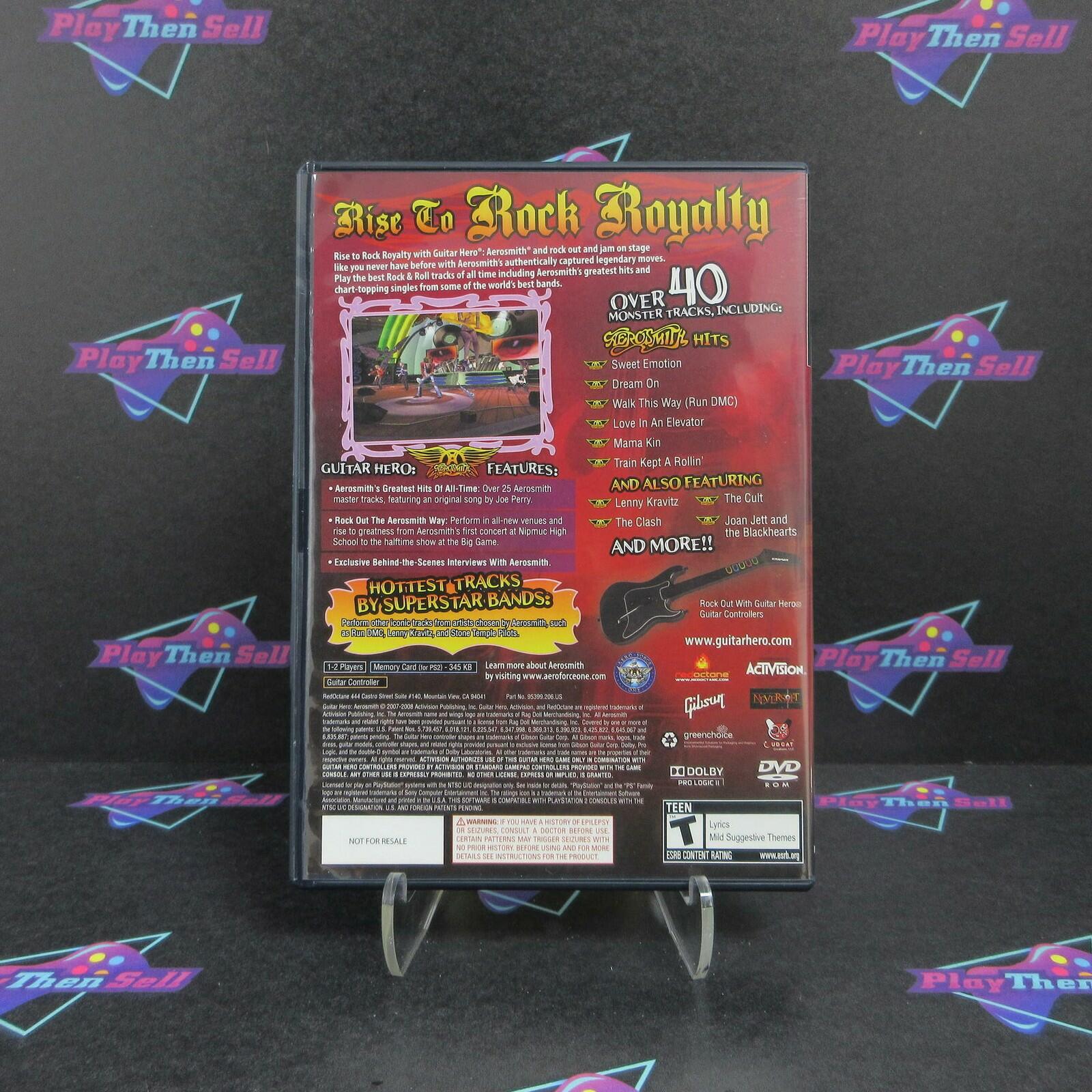 Refurbished Guitar Hero Aerosmith PS2 PlayStation 2 + Tour Book Complete  - 1 .. - Refurbished